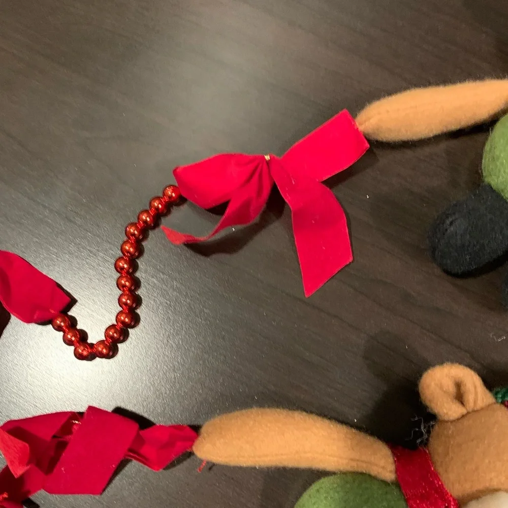 Santa, Bear and Snowman Plush Garland, Like New, Set of 2, 36” long each
